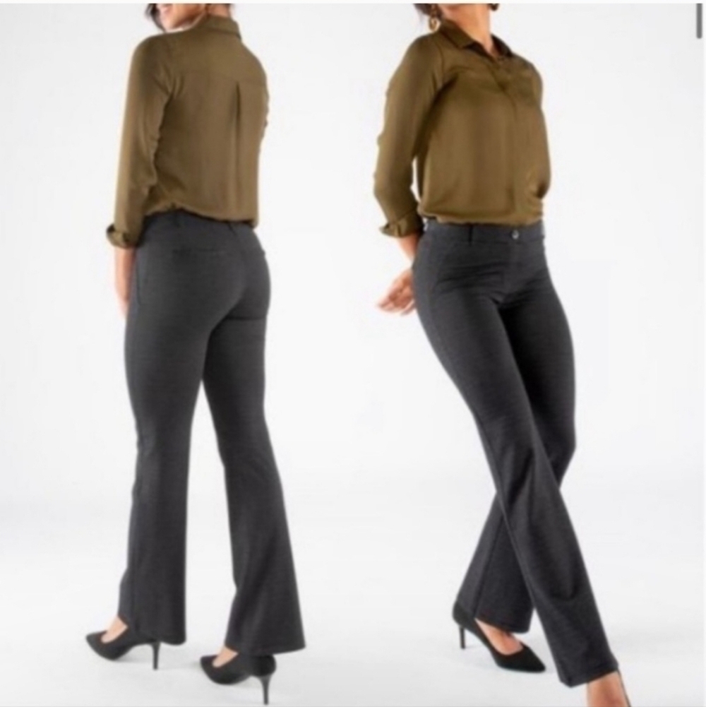 Betabrand Straight leg dress pant yoga pants charcoal gray Size Large